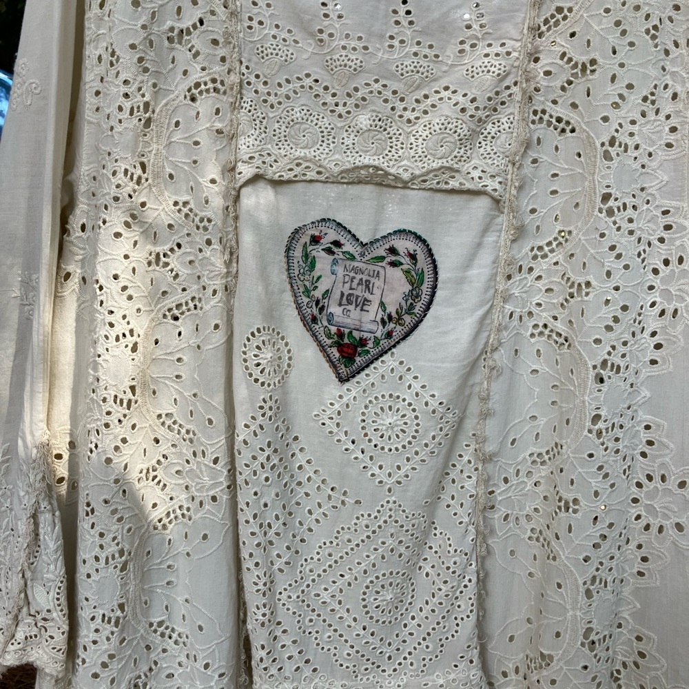 Magnolia Pearl Cream Eyelet Maxi Dress